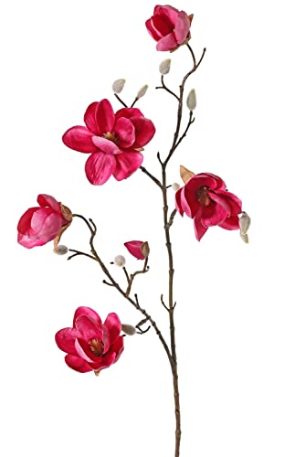 artplants.de Künstliche Magnolie Kostas, pink, 80cm, Ø5-8cm - Seidenblume Magnolie von artplants