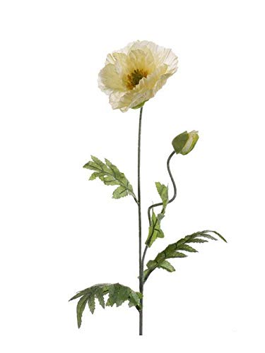 artplants.de Künstliche Mohnblume, Creme, 70cm - Kunstblume von artplants