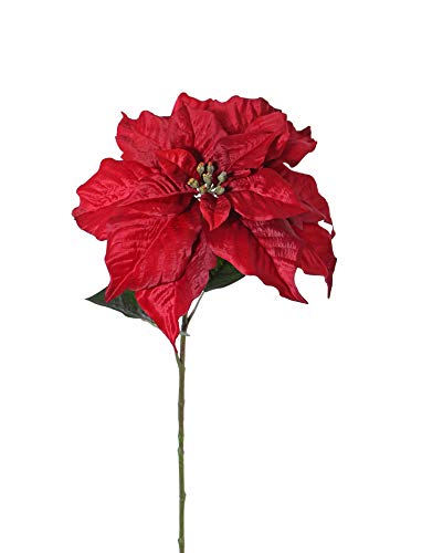 artplants.de Künstliche Poinsettia KORANA, rot, 75cm, Ø33cm - Textilblumen von artplants