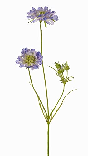 artplants.de Künstliche Scabiosa ANDIA, blau-lila, 80cm, Ø8-10cm - Skabiosen Kunstzweig von artplants