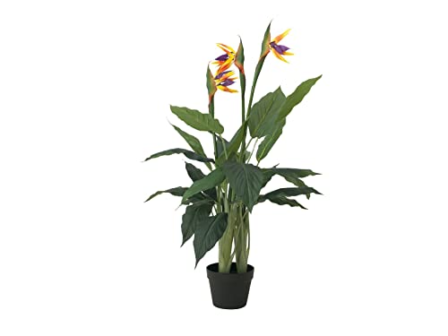 artplants.de Künstliche Strelitzie Lakisha, orange-violett, 90cm - Kunstblume Paradiesvogelblume von artplants