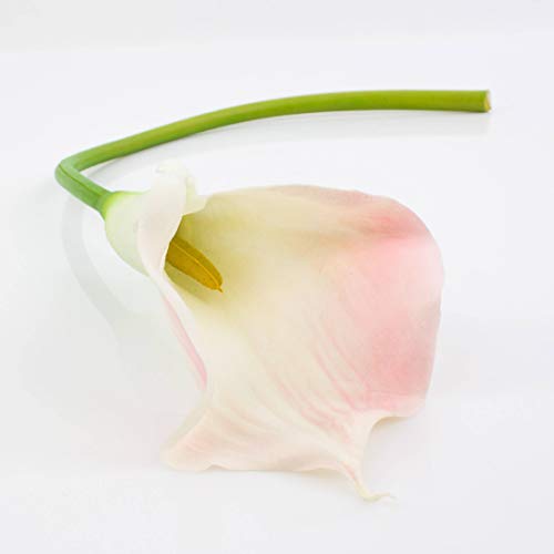 artplants.de Künstliche XL Calla, weiß - rosa, real - Touch, 70cm, 10x18cm - Kunst Calla - Kunstblume - Kunststoffblume von artplants