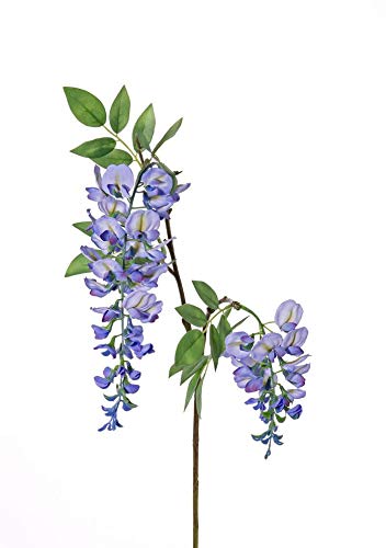 artplants.de Künstlicher Blauregen Zweig NEZUMI, blau, 105cm - Künstliche Wisteria - Textilblumen von artplants