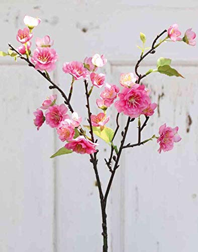 artplants.de Künstlicher Blütenzweig Kirsche SOEY mit Blüten, rosa-pink, 45cm - Kirschblütenzweig Deko/Kunstblumen Zweig von artplants