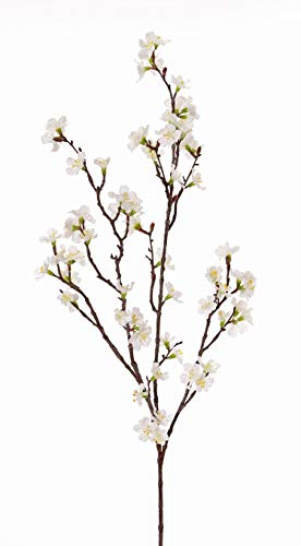 artplants.de Künstlicher Kirschblütenzweig Arielle mit Blüten, weiß, 95cm - Deko Blumen/Textilblumen von artplants