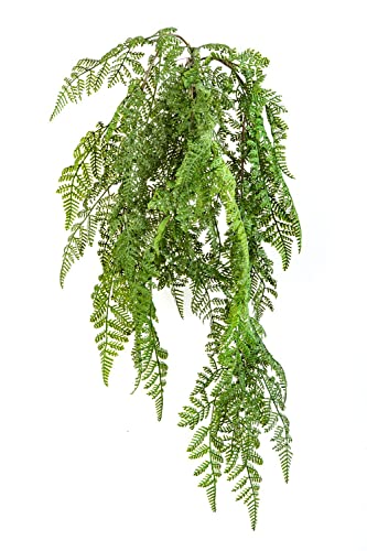 artplants.de Kunst Adlerfarn Hänger Arches auf Steckstab, grün, 60cm - Künstliche hängende Pflanze von artplants