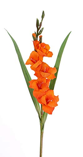 artplants.de Kunst Gladiole ELEA, orange, 85cm, Ø3-10cm - Dekoblumen künstlich von artplants
