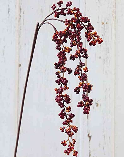 artplants.de Kunst Holunderbeeren Zweig SWANTJE, Früchte, Burgunderrot-orange, 40cm - Kunstzweig Holunderbeere von artplants