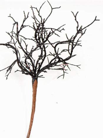 artplants.de Kunst Koralle Spunky auf Steckstab, Glitzer, schwarz, 20cm - Zweig künstlich von artplants
