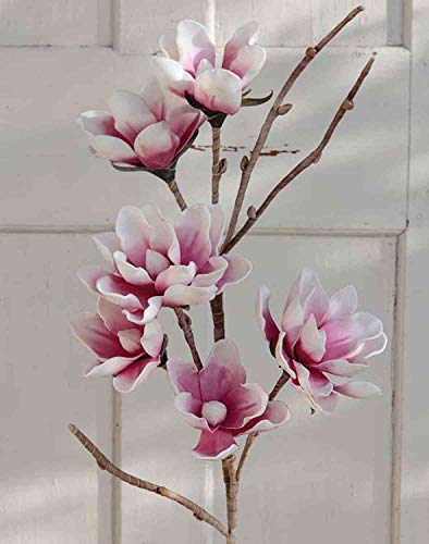 artplants.de Kunst Magnolia Birgitta, rosa-weiß, 110cm - Deko Magnolie/Textilblume von artplants