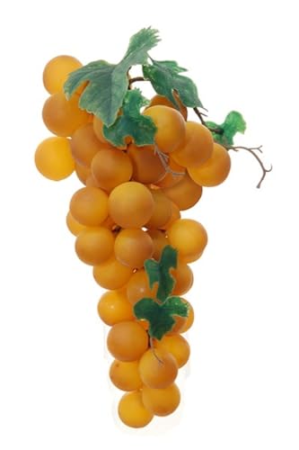 artplants.de Kunst Obst XXL Weintrauben AMANY, orange-gelb, 30cm, Ø15cm - Kunst Trauben von artplants
