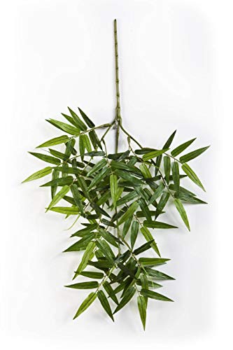 artplants.de Kunst Orientalischer Bambuszweig OSHA, 130 Blätter, grün, 55cm - Zweig künstlich - Bambus Deko von artplants