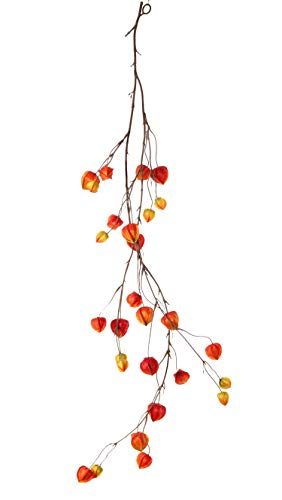 artplants.de Kunst Physalis Girlande Pax mit Früchten, rot-orange, 120cm - Girlande künstlich von artplants