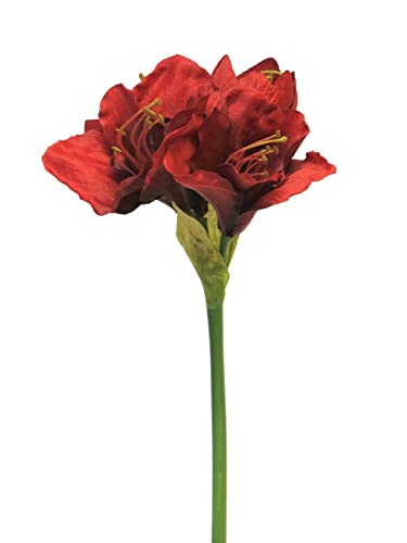 artplants.de Kunstblume Amaryllis HEJIA, rot, 60 cm - Künstliche Stielblume von artplants