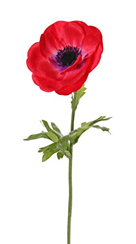 artplants.de Kunstblume Anemone ANJALA, rot, 40cm, Ø11cm - Textilblumen von artplants.de