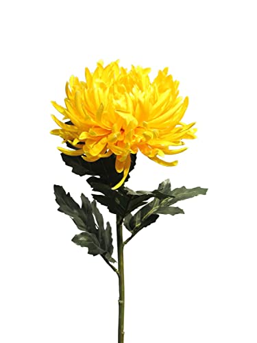 artplants.de Kunstblume Chrysantheme LINGYUN, gelb, 65 cm - Künstlicher Blumenzweig von artplants.de