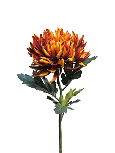 artplants.de Kunstblume Chrysantheme LINGYUN, orange, 65 cm - Künstlicher Blumenzweig von artplants