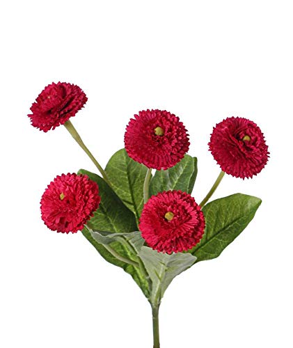 artplants.de Kunstblume Gänseblümchen Heike auf Steckstab, pink, 25cm, Ø 4,5cm - Künstliche Margerite von artplants.de