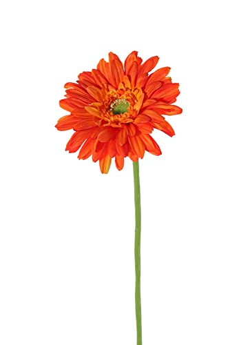 artplants.de Kunstblume Gerbera Helli, orange, 65cm, Ø12cm - Kunstgerbera von artplants