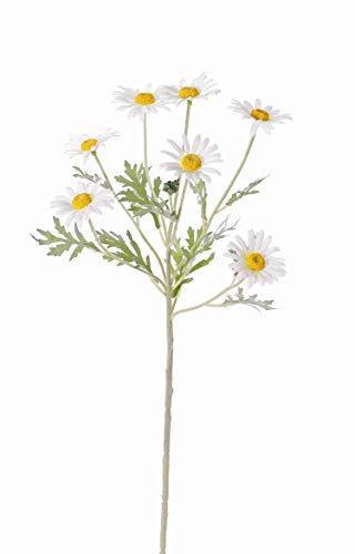 artplants.de Kunstblume Margerite Leonia, weiß, 60cm, Ø 5cm - Künstliche Blumen von artplants