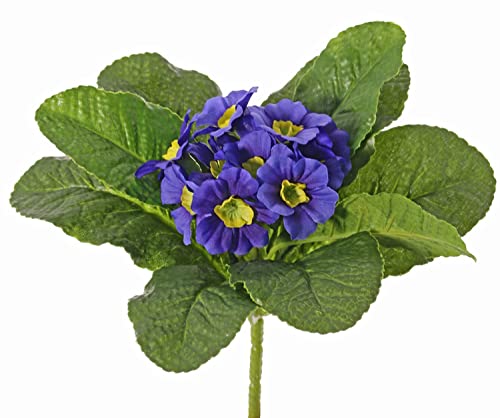 artplants.de Kunstblume Primel SUNDARA auf Steckstab, blau, 20cm, Ø4cm - Seiden Primel von artplants.de