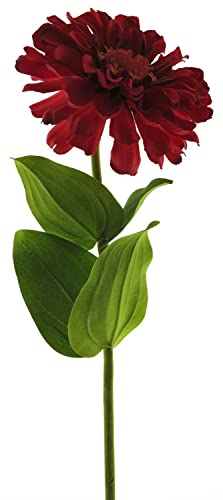 artplants.de Kunstblume Zinnie MIANMO, rot, 60 cm - Künstlicher Blumenzweig von artplants