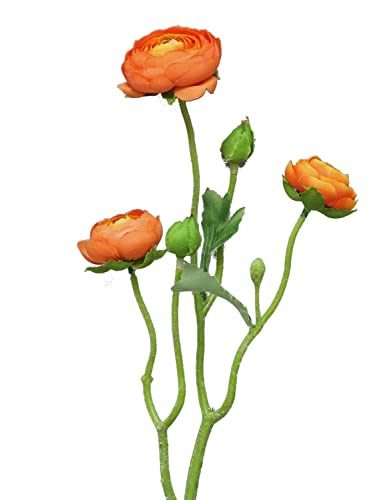 artplants.de Kunstblumen Zweig Ranunkel JIXIANG, orange, 50 cm - Künstliche Blume von artplants