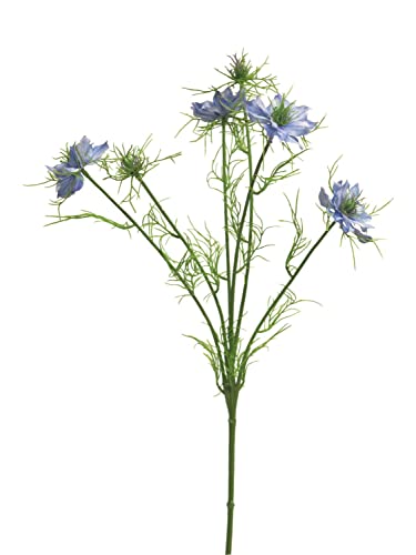 artplants.de Kunstzweig Schwarzkümmel TIANKE, blau, 65 cm - Künstliche Blume von artplants