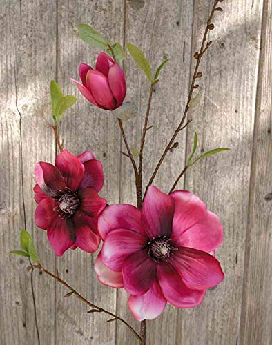 artplants.de Magnolienzweig künstlich FINAH, pink, 80cm - Deko Magnolie/Magnolie Kunstblume von artplants.de