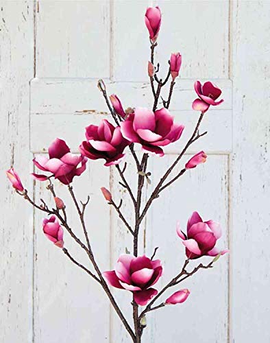 artplants.de Magnolienzweig künstlich YONA, rosa-pink, 130cm - Kunst Magnolia/Kunstblume Magnolienzweig von artplants.de