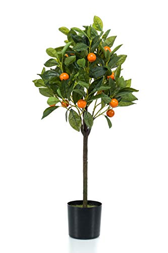 artplants.de Orangenbaum künstlich BIMENES mit Früchten, 75cm - Orangenbaum Kunstpflanze/Apfelsinenbaum Kunststoff von artplants.de