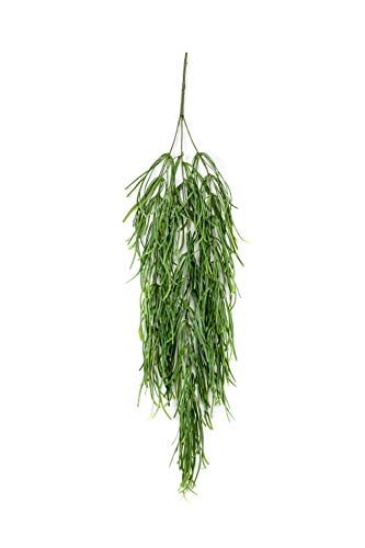 artplants.de Rhipsalis Hänger künstlich TALIGA auf Steckstab, grün, 80cm - Textilpflanze Korallenkaktus/Künstliche Hängepflanze von artplants