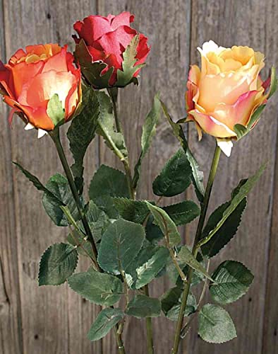 artplants.de Textilblume Rose WALINTINA, rot, 45cm, Ø6cm - Samt Rose von artplants