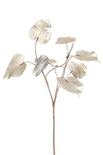artplants.de Unechter Ficus Zweig JELDRIK, metallic-Champagner, 60cm - Kunststoff Zweig von artplants