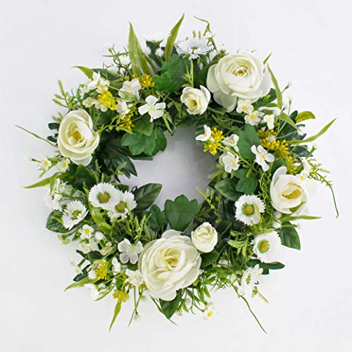 artplants.de Deko Sommerkranz, Ranunkeln, Gänseblümchen, Creme, Ø 25cm - Künstlicher Kranz - Türkranz artplants.de Deko Sommerkranz, Ranunkeln, Gänseblümchen, Creme, Ø 25cm - Künstlicher Kranz - Türkranz von artplants