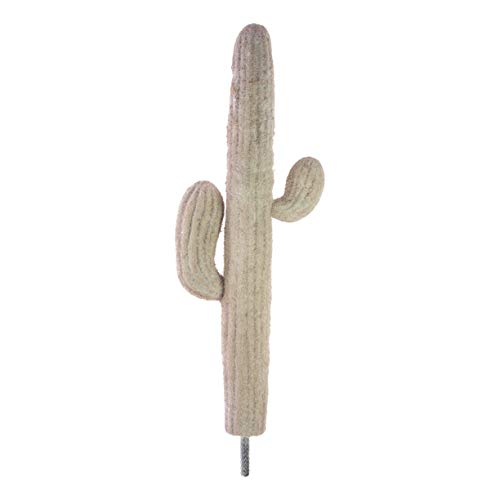 artplants.de Deko Mexikanischer Kaktus, naturweiß, auf Steckstab, 80cm - Künstlicher Kaktus - Kunstpflanze von artplants