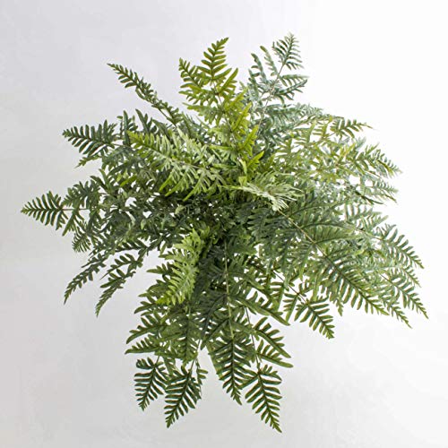 artplants.de Athyrium Farn Rene, 45 Blätter, grün, auf Steckstab, 75cm, Ø 90cm - Künstliche Pflanze - Kunst Farn von artplants