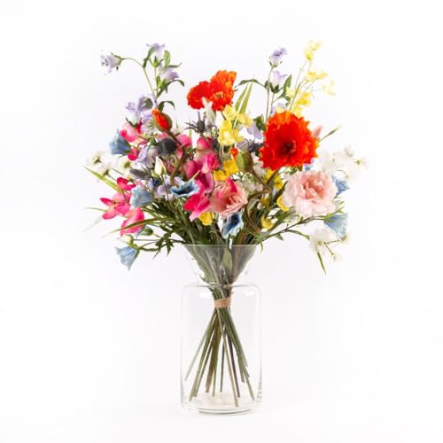 artplants.de Künstlicher Feldblumenstrauß CINDANA, bunt, 70cm, Ø45cm - Deko Blumenstrauß von artplants