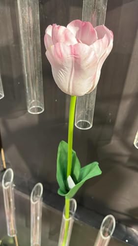 artplants.de Kunst Tulpe PJASSINA, weiß-rosa, 65cm - Künstliche Tulpe von artplants