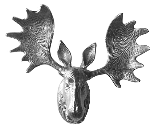 Artra Design GmbH Deko Geweih Elchkopf 'Silber' (Größe: M) - Wandfigur, Wanddeko, Elchgeweih, Elchkopf, Geweih und Skulptur ElchWeihnachten von Artra Design GmbH