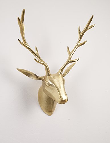 Artra Design GmbH Deko Geweih Hirschkopf 'Gold' (Größe: L) - Wandfigur, Wanddeko, Hirschgeweih, Hirschkopf, Geweih und Skulptur Hirsch Weihnachten von Artra Design GmbH