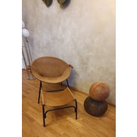 Orig. Balloon Chair + Hocker/ Stool Hans Olsen Denmark Lea Design Wildleder 50S/60S von artrelict