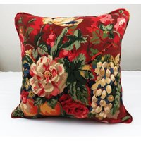 Blumen Deko Kissenbezug Rotes Quadrat Dekorative Wohnkultur Schlafzimmer Sofa Couch von artsandcreations