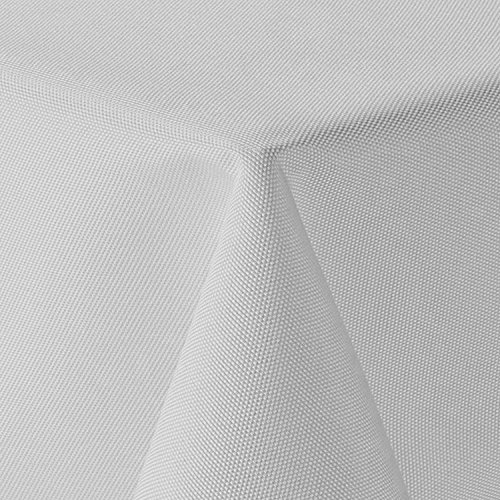 Leinen Optik Tischdecke Eckig 130x340 cm Weiss · Eckig Farbe & Größe wählbar mit Lotus Effekt - Wasserabweisend von artshop24