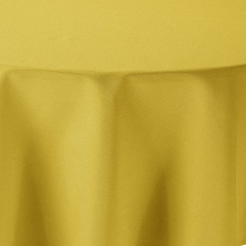 Leinen Optik Tischdecke Rund 220 cm Gelb · Rund Farbe, Form und Größe wählbar mit Lotus Effekt - Wasserabweisend von artshop24