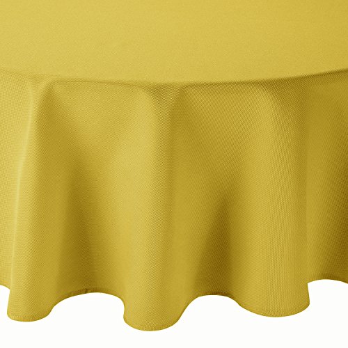 artshop24 Tafeldecke Brilliant Leinenoptik Rund 180 cm Gelb - Farbe, Form & Größe wählbar mit Fleckschutz - (R180Gelb) von artshop24