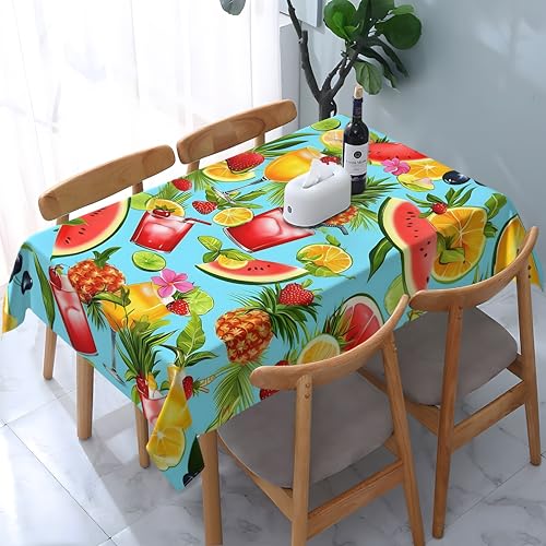 Tischdecke abwischbar Rechteck 52x70in(130x180cm) Garten tischdecke mit Sommer-Fruchtfest Motiv, Dekorative Tischdeko für KücheEsszimmer tischdecke Outdoor wetterfest von artslion