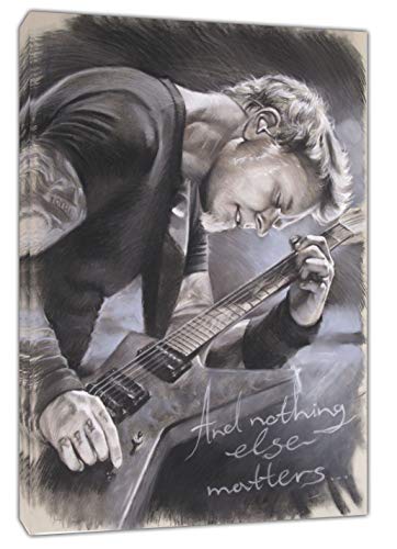 artsprints James Hetfield METTALICA mit anthrazitfarbener Pastellfarbe, auf gerahmter Leinwand, 61 x 50 cm, 18 mm Tiefe von ARTSPRINTS