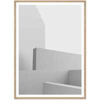 artvoll - Architektur Poster, weiß, mit Rahmen, Eiche natur, 70 x 100 cm von artvoll