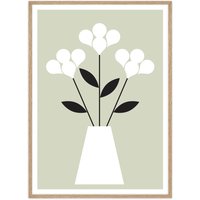 artvoll - Blumen Poster mit Rahmen, Eiche natur, 30 x 40 cm von artvoll